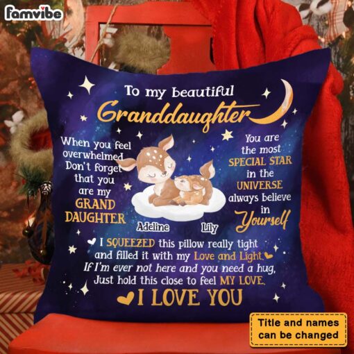 Personalized Gift For Granddaughter Deers You Are The Star Pillow