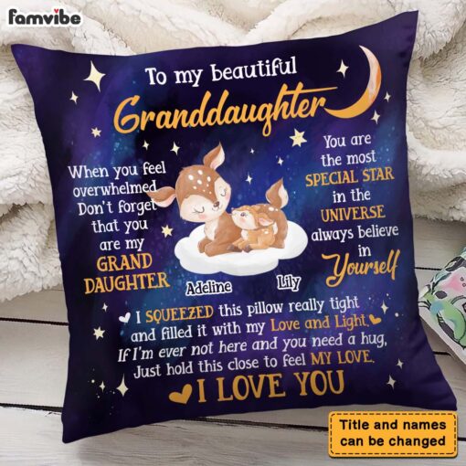 Personalized Gift For Granddaughter Deers You Are The Star Pillow