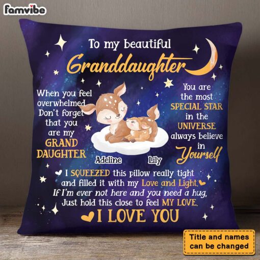 Personalized Gift For Granddaughter Deers You Are The Star Pillow