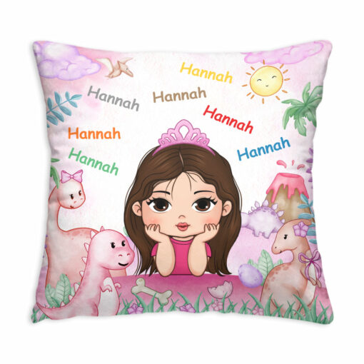 Personalized Gift For Granddaughter Dinosaur Custom Name Pillow