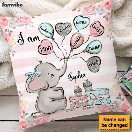 Personalized Gift For Granddaughter Elephant Balloon Pillow