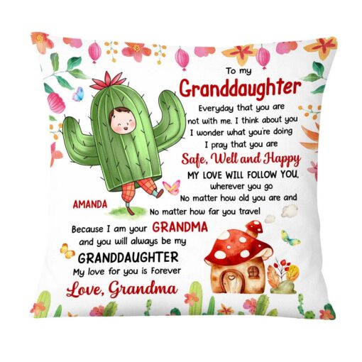 Personalized Gift For Granddaughter Flower Fairy To My Granddaughter Pillow