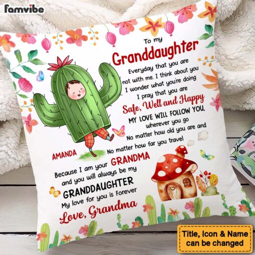 Personalized Gift For Granddaughter Flower Fairy To My Granddaughter Pillow