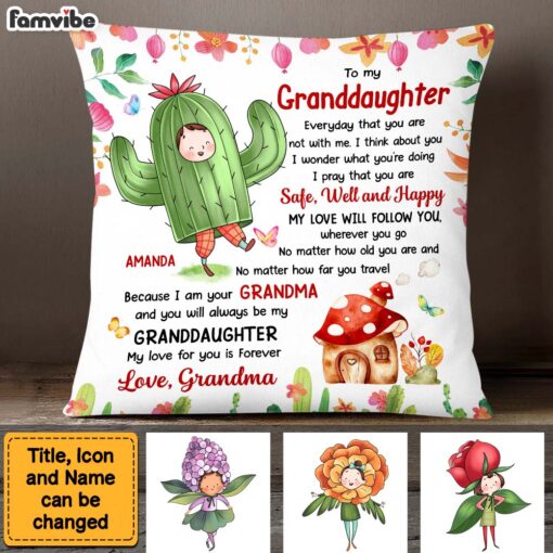 Personalized Gift For Granddaughter Flower Fairy To My Granddaughter Pillow