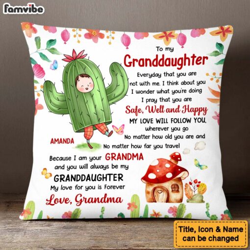 Personalized Gift For Granddaughter Flower Fairy To My Granddaughter Pillow