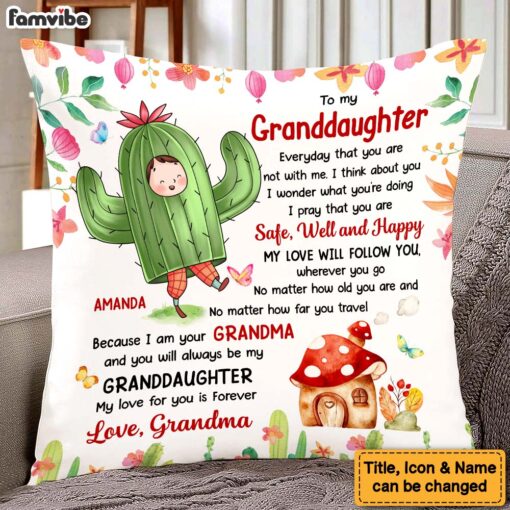 Personalized Gift For Granddaughter Flower Fairy To My Granddaughter Pillow