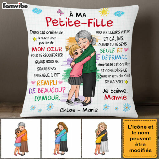 Personalized Gift For Granddaughter French Hug This Pillow