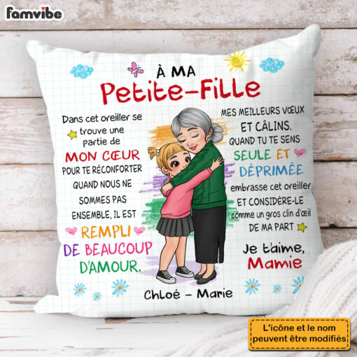 Personalized Gift For Granddaughter French Hug This Pillow