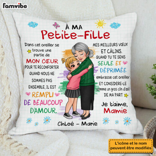 Personalized Gift For Granddaughter French Hug This Pillow