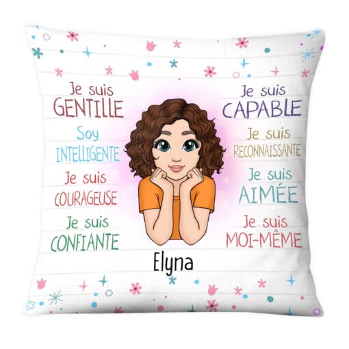 Personalized Gift For Granddaughter French Je Suis Gentille Pillow