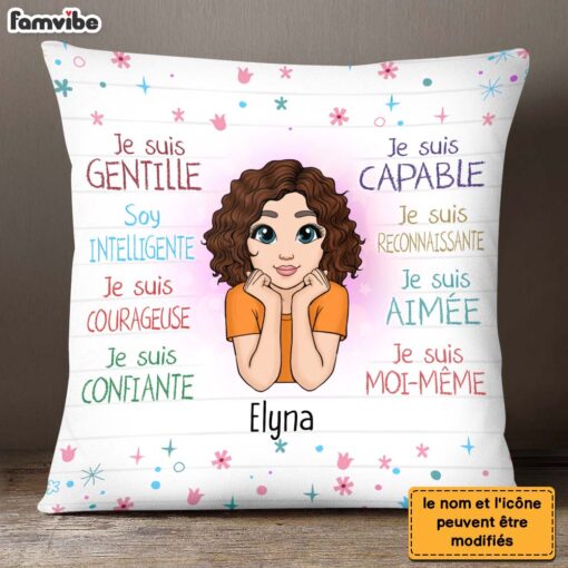 Personalized Gift For Granddaughter French Je Suis Gentille Pillow