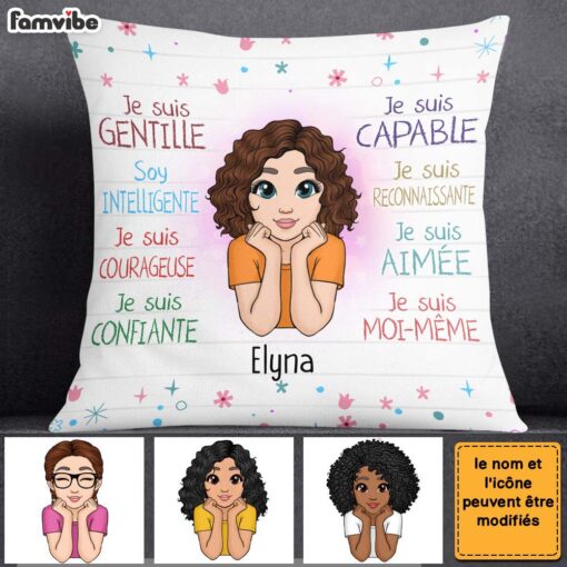 Personalized Gift For Granddaughter French Je Suis Gentille Pillow