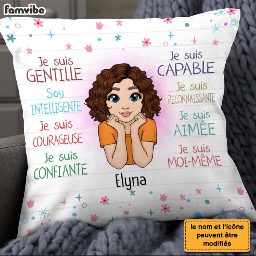 Personalized Gift For Granddaughter French Je Suis Gentille Pillow