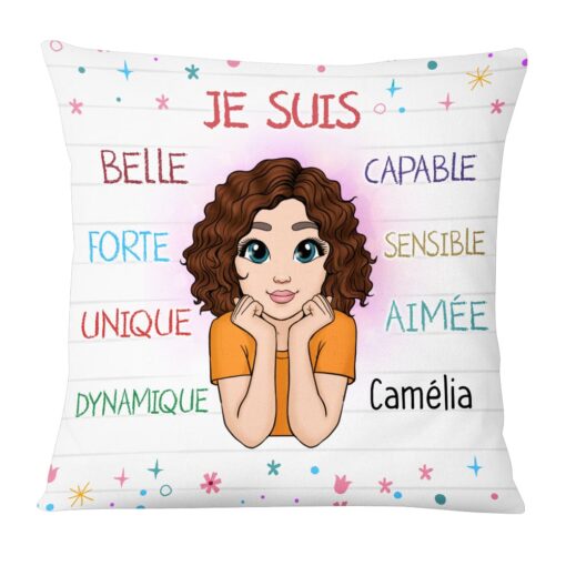 Personalized Gift For Granddaughter French Je Suis Pillow