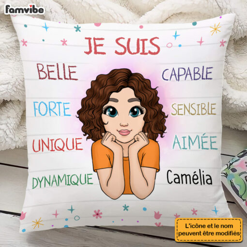 Personalized Gift For Granddaughter French Je Suis Pillow