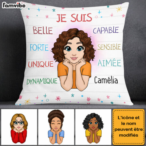 Personalized Gift For Granddaughter French Je Suis Pillow