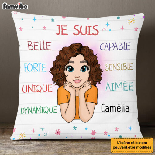 Personalized Gift For Granddaughter French Je Suis Pillow