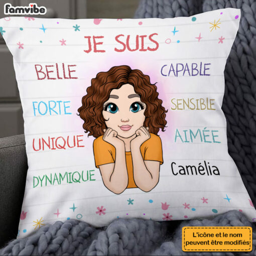 Personalized Gift For Granddaughter French Je Suis Pillow