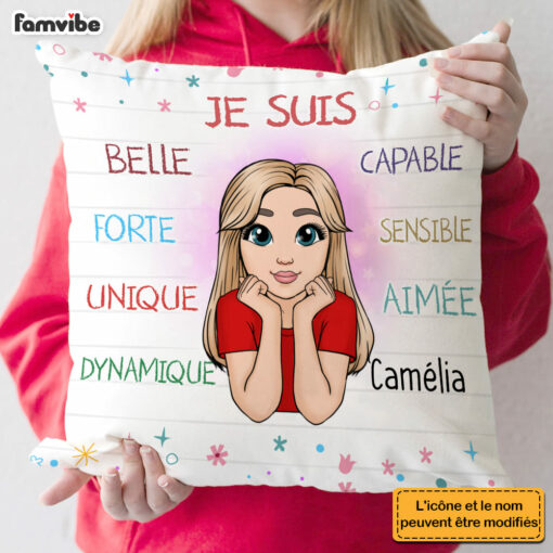 Personalized Gift For Granddaughter French Je Suis Pillow