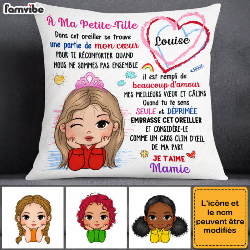 Personalized Gift For Granddaughter French Petite Fille Pillow