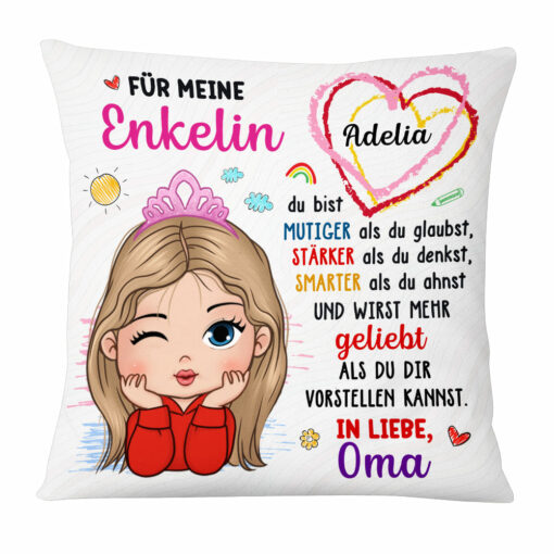 Personalized Gift For Granddaughter German F�r Meine Enkelin Pillow