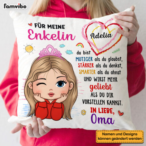 Personalized Gift For Granddaughter German F�r Meine Enkelin Pillow