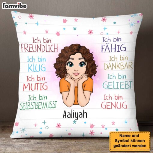 Personalized Gift For Granddaughter German Ich Bin Freundlich Pillow