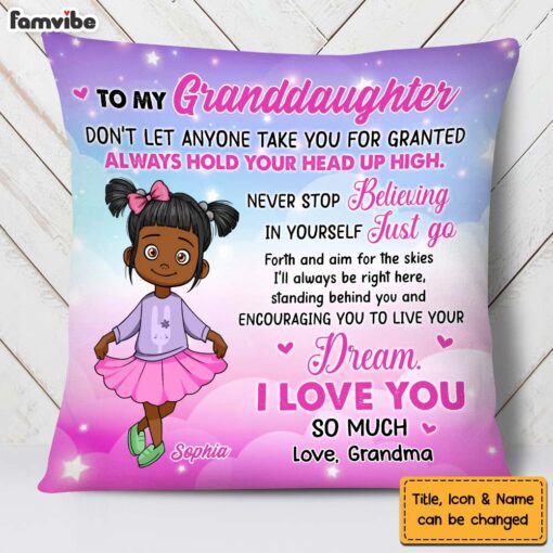 Personalized Gift For Granddaughter Go Forth Aim�For The Skies Pillow