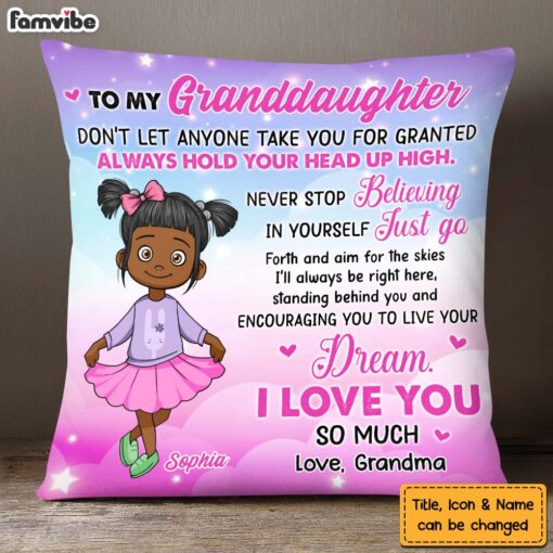 Personalized Gift For Granddaughter Go Forth Aim�For The Skies Pillow