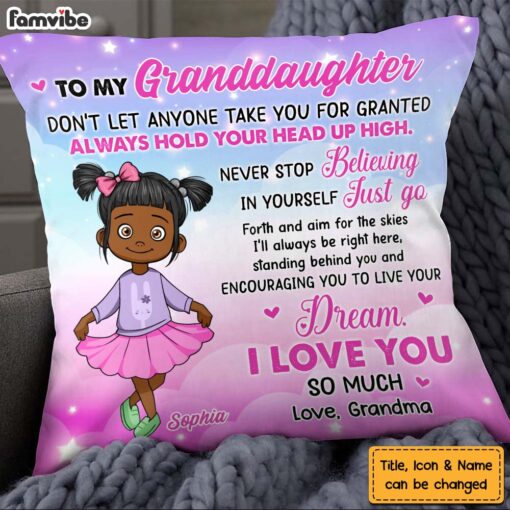 Personalized Gift For Granddaughter Go Forth Aim�For The Skies Pillow