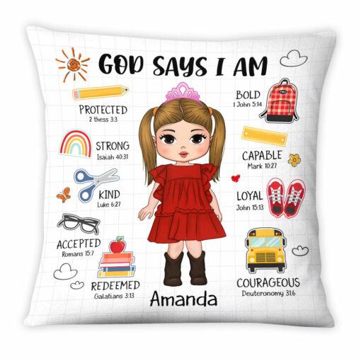 Personalized Gift For Granddaughter God Says I Am Back To School Pillow