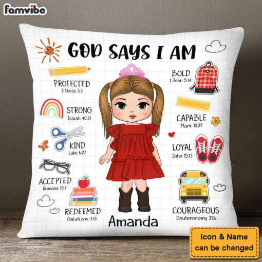 Personalized Gift For Granddaughter God Says I Am Back To School Pillow