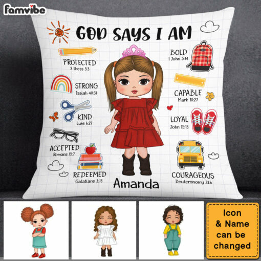 Personalized Gift For Granddaughter God Says I Am Back To School Pillow