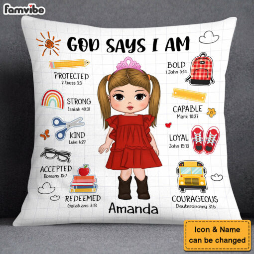 Personalized Gift For Granddaughter God Says I Am Back To School Pillow