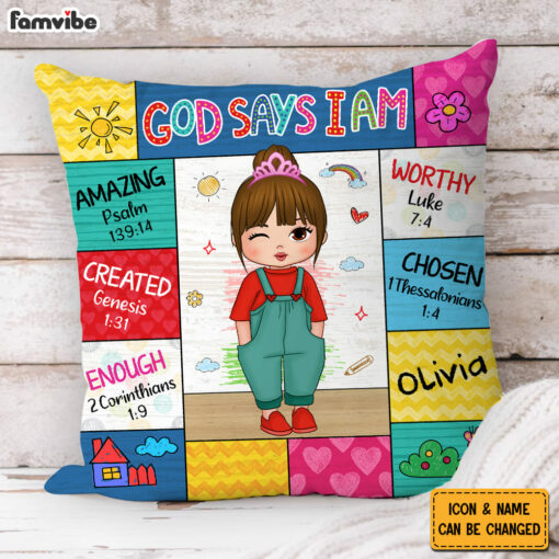 Personalized Gift For Granddaughter God Says Pillow