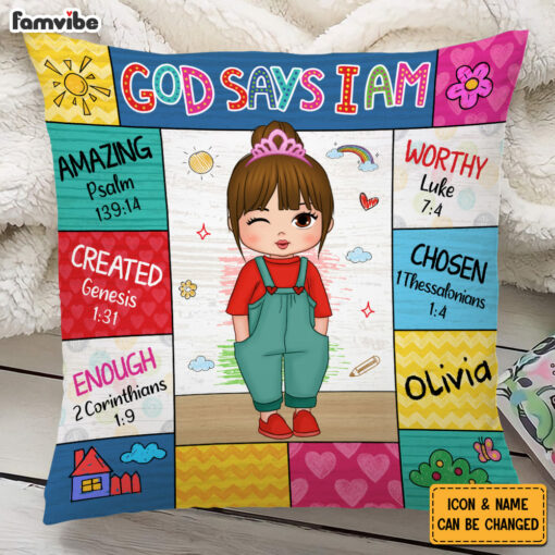 Personalized Gift For Granddaughter God Says Pillow