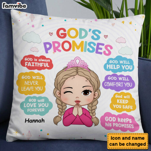 Personalized Gift For Granddaughter God’s Promises Biblical Pillow