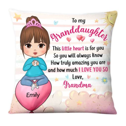 Personalized Gift For Granddaughter Heart For You Pillow