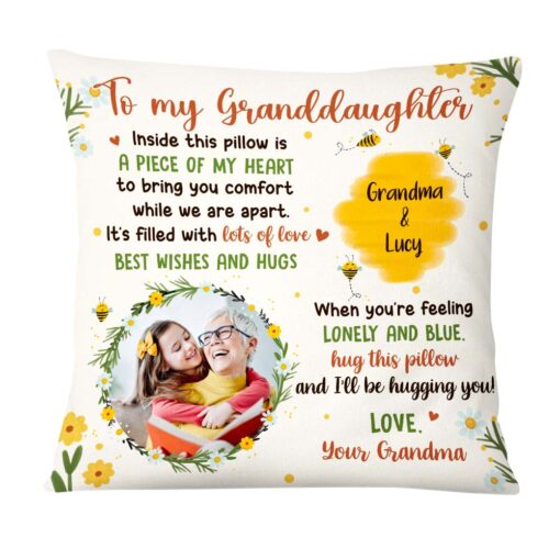 Personalized Gift For Granddaughter Honey Bee Hug This Pillow