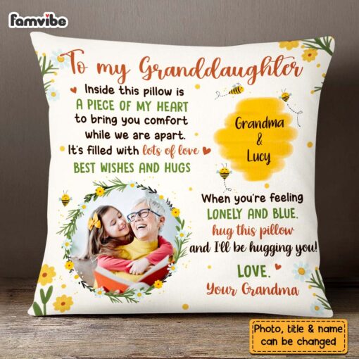 Personalized Gift For Granddaughter Honey Bee Hug This Pillow