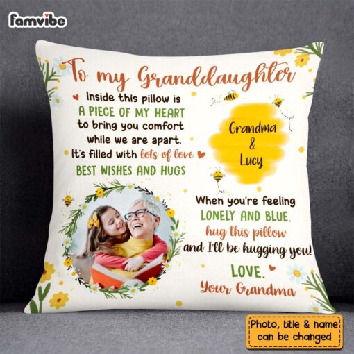 Personalized Gift For Granddaughter Honey Bee Hug This Pillow