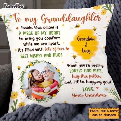 Personalized Gift For Granddaughter Honey Bee Hug This Pillow