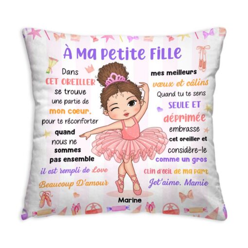 Personalized Gift For Granddaughter Hug This Ballerina French Pillow