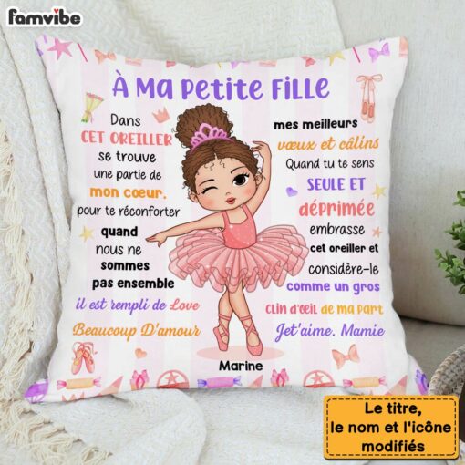 Personalized Gift For Granddaughter Hug This Ballerina French Pillow