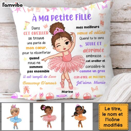 Personalized Gift For Granddaughter Hug This Ballerina French Pillow