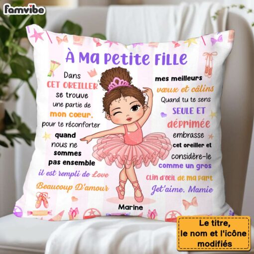 Personalized Gift For Granddaughter Hug This Ballerina French Pillow