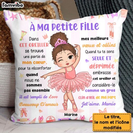 Personalized Gift For Granddaughter Hug This Ballerina French Pillow