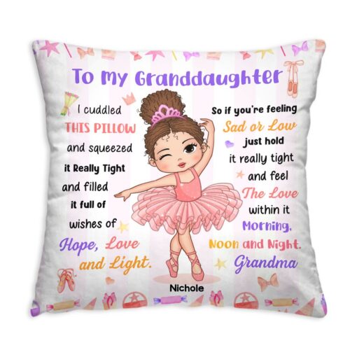 Personalized Gift For Granddaughter Hug This Ballerina Pillow