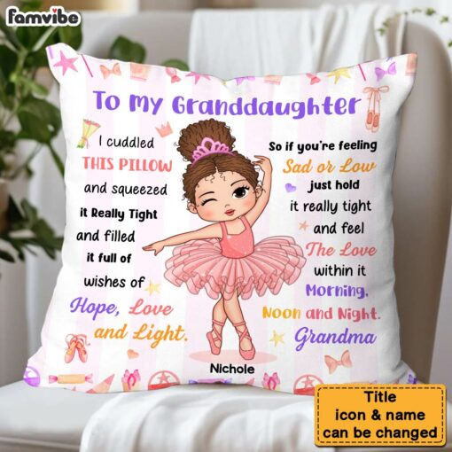 Personalized Gift For Granddaughter Hug This Ballerina Pillow