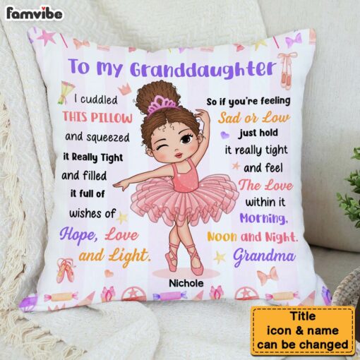 Personalized Gift For Granddaughter Hug This Ballerina Pillow